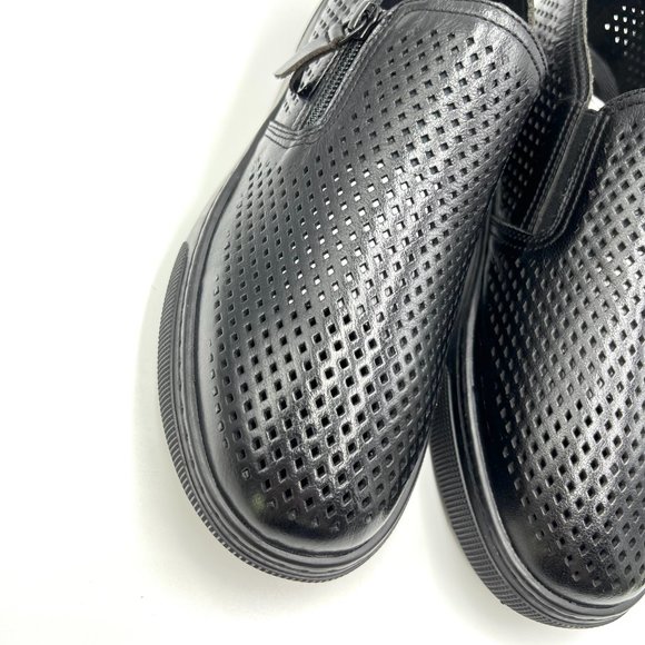 9 2E WIDE WIDTH Propet Womens Black Perforated Leather Casual‎ Comfort Shoes - Picture 4 of 12